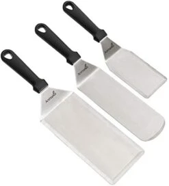 Professional Spatula Set - Stainless Steel Pancake Turner And Griddle Flipper Scraper 4x8 Inch Oversized Hamburger Turner Great For Griddle BBQ Grill And Flat Top Cooking - Commercial Quality -Peugeot Shop 41CWxRD3hBL. AC