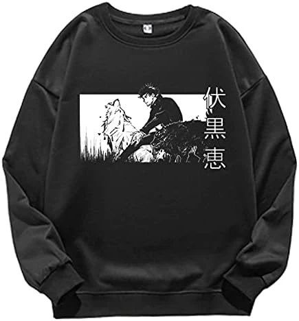 LZZSWDT Men Women Pullover Crew Neck Sweatshirts Japanese Anime Hoodies Jujutsu Kaisen Megumi Fushiguro Outwear Tops 6 LZZSWDT Men Women Pullover Crew Neck Sweatshirts Japanese Anime Hoodies Jujutsu Kaisen Megumi Fushiguro Outwear Tops - Image 6