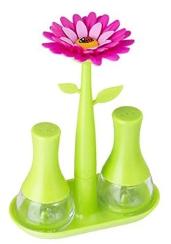 Flower Power Of Salt And Pepper Mills Green Plastic 10 X 4 X 12 Cm -Peugeot Shop 41CggZENyhL
