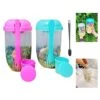Zkosieng 2022 Keep Fit Salad Meal Shaker Cup With Fork And Dressing Holder, Fresh Washing Brush, Health Container, Portable Vegetable Breakfast To Take Away. (E-Pink+Green), 7.48×4.33×4.33in