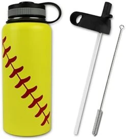 Water Bottle Baseball Softball Tumbler 32 Oz Gift For Mom Men Flask Sports Travel Waterbottle, Stainless Steel, Vacuum Insulated, Water Cold For 24, Hot For 12 Hours -Peugeot Shop 41CohoSLZeL. AC 1