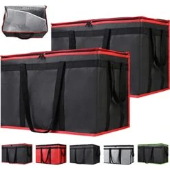 1-Pack Insulated Food Delivery Bag With Hard Bottom, XXX-Large Commercial Food Warmers For Uber Eats/Doordash, Black-Red Edge 21 1-Pack Insulated Food Delivery Bag With Hard Bottom, XXX-Large Commercial Food Warmers For Uber Eats/Doordash, Black-Red Edge -Peugeot Shop 41CtKpcDgVL