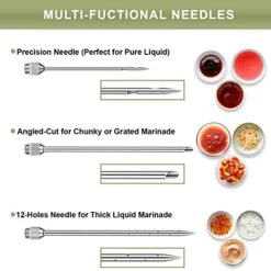Culinary Hutch Meat Injector Syringe With Meat Tenderizer - 304-Stainless Steel Meat Injector Syringe Kit, 3 Needles, 3 Brushes, O-Rings Set - Grilling, BBQ Accessories, 2-oz Large Capacity Barrel -Peugeot Shop 41CuAK8x17L