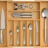 Kitchen Drawer Organizer, Heavy Duty Reinforced Silverware Organizer Tray, Expandable Bamboo Utensil Holder For Flatware, Cutlery, Knives - Kitchen Organization And Storage