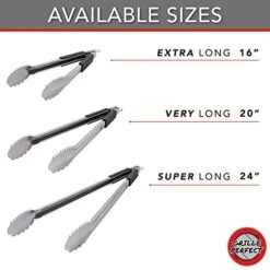 Tongs Super Long 24-inch Heavy Duty For BBQ And Grilling | Extra Long Stainless Steel Grilling Tongs For Outdoor Grill And Kitchen Cooking | Long Metal Tongs With Safety Hand Grips -Peugeot Shop 41Cy5Wf20VL