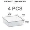 Desk Drawer Organizer Box Tray Storage Bins Modular Divider For Home, Kitchen, Office And Storage (Clear Crystal Plastic) (4 Pack - 6.25" X 6.25" X 2.13")