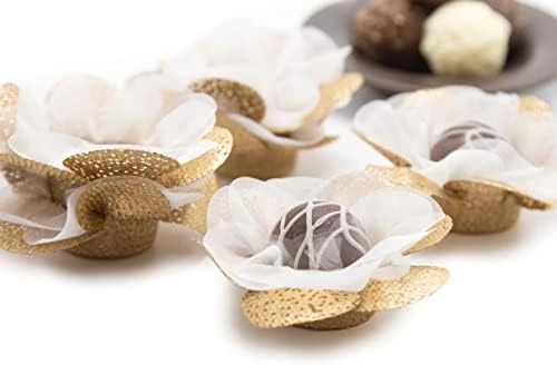 Handmade Paper Truffle Wrappers, Truffle Liners, Truffle Cups For Baby Shower Bridal Shower Birthday Party Wedding - Pack Of 24 (Peony Dusty Rose) 10 Handmade Paper Truffle Wrappers, Truffle Liners, Truffle Cups For Baby Shower Bridal Shower Birthday Party Wedding - Pack Of 24 (Peony Dusty Rose) - Image 10