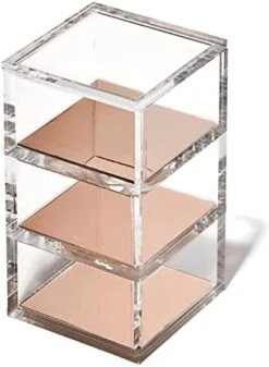 3 Tier Stackable Acrylic Organizer W/Silver Base – Functional & Elegant Desk Organizer For Office Or Home – Helps Keep All Your Little Bits Together - Green With Silver/Round -Peugeot Shop 41D3693uyZL. AC
