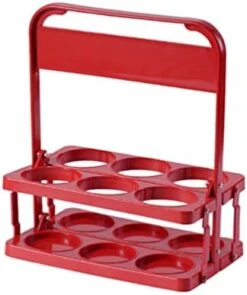 Water Bottle Carrier Beer Bottle Carrier Foldable Pla- Wine Caddy Portable Crate Basket Beverage Holder Storage Rack For Christmas Bar BBQ Picnic BYOB (Red) Wire Storage Baskets -Peugeot Shop 41D4G LcBL. AC