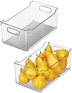Slim Stackable Plastic Storage Organization Bin With Handles For Kitchen Cabinet, Pantry, Shelf, Refrigerator, Home Organizer For Fruit, Potatoes, Onions, Drinks, Snacks, Pasta, 2 Pack, Clear 19 Slim Stackable Plastic Storage Organization Bin With Handles For Kitchen Cabinet, Pantry, Shelf, Refrigerator, Home Organizer For Fruit, Potatoes, Onions, Drinks, Snacks, Pasta, 2 Pack, Clear -Peugeot Shop 41D4dPD1C6L. AC