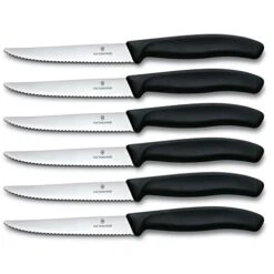 Victorinox Swiss Classic, 6 Pieces Steak Knife Set, Set Of 6, Black 6 Count