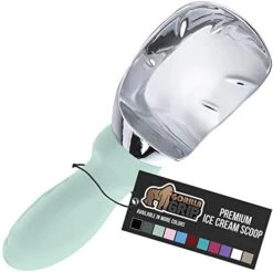 Gorilla Grip Large, Comfortable Handle, Heavy Duty Ice Cream Scoop, Professional Grade Scooper, Get Perfect Shape Scoops, Great For Spooning Frozen Hard Gelato And Sorbet, Cookie Dough, Melon, Aqua -Peugeot Shop 41DD5tstMNL. AC
