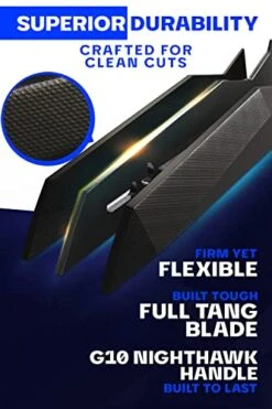 Curved Boning Knife - 6 Inch - Shadow Black Series - Black Titanium Nitride Coated - High Carbon 7CR17MOV-X Vacuum Treated Steel - Kitchen Knife - Fillet Knife - Sheath - NSF Certified