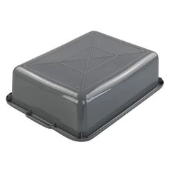CadineUS 13 L Grey Plastic Tote Box Set Of 4, Commercial Bus Box Large Plastic Dish Bin