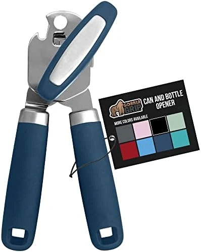 Heavy Duty Stainless Steel Smooth Edge Manual Hand Held Can Opener With Soft Touch Handle, Rust Proof Oversized Handheld Easy Turn Knob, Best Large Lid Openers For Kitchen, Black 7 Heavy Duty Stainless Steel Smooth Edge Manual Hand Held Can Opener With Soft Touch Handle, Rust Proof Oversized Handheld Easy Turn Knob, Best Large Lid Openers For Kitchen, Black - Image 7