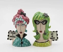 Fine Porcelain Dollymama's Lady Perfection-Spicy Salt And Pepper Shaker