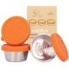 Stainless Steel Condiment Containers With Lids 3 X 1.5 Oz Leakproof Salad Dressing Container To Go For Kids Lunch Containers