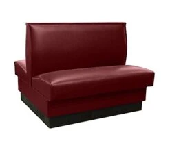 QAD-36-Sangria-ARM-120-M Plain Back Upholstered Booths, Double, 36" Height, Deep Red