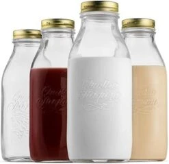 Bormioli Rocco Quattro Stagioni Glass Milk Bottle 33.75 Ounce, 6 Pack, Clear -Peugeot Shop 41DeM3WwXlL. AC