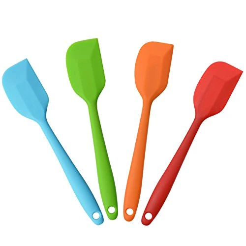 Silicone Spatulas, 11 Inch Rubber Spatula Heat Resistant Non-Stick Flexible Scraper With Solid Stainless Steel Core For Cooking, 4 Pack 1 Silicone Spatulas, 11 Inch Rubber Spatula Heat Resistant Non-Stick Flexible Scraper With Solid Stainless Steel Core For Cooking, 4 Pack
