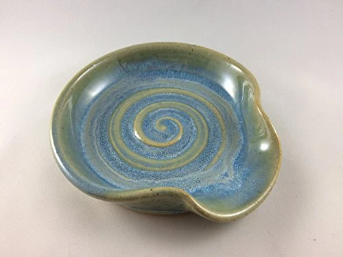 Spoon Rest, Ceramic Spoon Rest In Opal Blue 2 Spoon Rest, Ceramic Spoon Rest In Opal Blue - Image 2