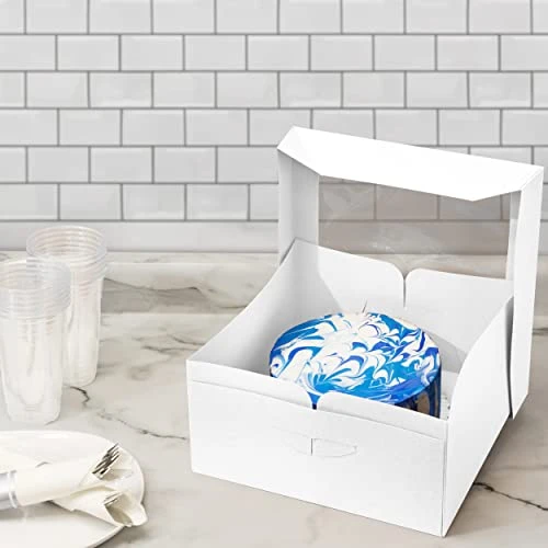 SpecialT | Cake Boxes With Window 25pk 12x12x6 Inch White Bakery Boxes, Disposable Cake Containers, Dessert Boxes 2 SpecialT | Cake Boxes With Window 25pk 12x12x6 Inch White Bakery Boxes, Disposable Cake Containers, Dessert Boxes - Image 2