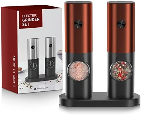 Lectric Salt And Pepper Grinder Set, EAGMAK Battery Powered Automatic 70ml Pepper Mill Grinders, Stainless Steel Electronic Mill Shakers With Adjustable Coarseness, LED Light & Storage Base (2 Pack) 11 Lectric Salt And Pepper Grinder Set, EAGMAK Battery Powered Automatic 70ml Pepper Mill Grinders, Stainless Steel Electronic Mill Shakers With Adjustable Coarseness, LED Light & Storage Base (2 Pack) - Image 11