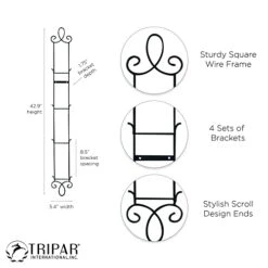 Augusta 4 Tier Vertical Black Plate Rack For Collectible Plates, Plaques, Dishes, & China 7 Augusta 4 Tier Vertical Black Plate Rack For Collectible Plates, Plaques, Dishes, & China -Peugeot Shop 41DqxHxUd9L