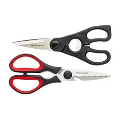 Heavy Duty Stainless Steel For Cutting Poultry, Fish, Meat And Herbs, Built-In Bottle Black And Red Kitchen Tools, 2 Piece Shears Set, Black/Red