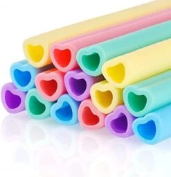 Reusable Silicone Drinking Straws 15 Pack, Heart Shaped Straws With 2pcs CLeaner Brushes For Smoothies Tumblers Cocktail MilkShake, DishWasher Safe -Peugeot Shop 41DyD9WrdL. AC