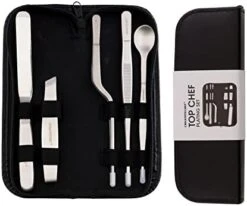 Professional Chef Plating Kit, 7 Piece Culinary Plating Set, Black, Stainless Steel (7 Piece, Black) -Peugeot Shop 41E oLCAtxL. AC