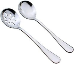 2-Pack Soup Slotted Serving Spoon 7.7-inch Stainless Steel Colander Spoon For Buffet, Dinner, Restaurants, Kichen (Slotted Spoon) -Peugeot Shop 41E0eWlRZ8L. AC