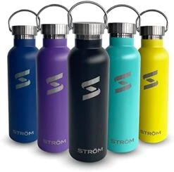 Trom 32oz Black Stainless Steel Water Bottle, Free Cleaning Brush, Plastic Free, BPA Free, Vacuum Insulated, 32 Ounce Healthy, Double Walled, Thermos, All Metal -Peugeot Shop 41E22imMjL. AC