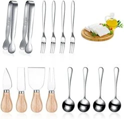 14 Pieces Spreader Knife Set Cheese Butter Spreader Knife Cheese Slicer Knife Stainless Steel Blade With Handles Mini Serving Tongs Spoons And Forks For Birthday Wedding (Stainless Steel Handle) 15 14 Pieces Spreader Knife Set Cheese Butter Spreader Knife Cheese Slicer Knife Stainless Steel Blade With Handles Mini Serving Tongs Spoons And Forks For Birthday Wedding (Stainless Steel Handle) -Peugeot Shop 41E4bpoO28S. AC