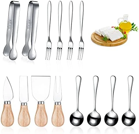 14 Pieces Spreader Knife Set Cheese Butter Spreader Knife Cheese Slicer Knife Stainless Steel Blade With Handles Mini Serving Tongs Spoons And Forks For Birthday Wedding (Stainless Steel Handle) 8 14 Pieces Spreader Knife Set Cheese Butter Spreader Knife Cheese Slicer Knife Stainless Steel Blade With Handles Mini Serving Tongs Spoons And Forks For Birthday Wedding (Stainless Steel Handle) - Image 8