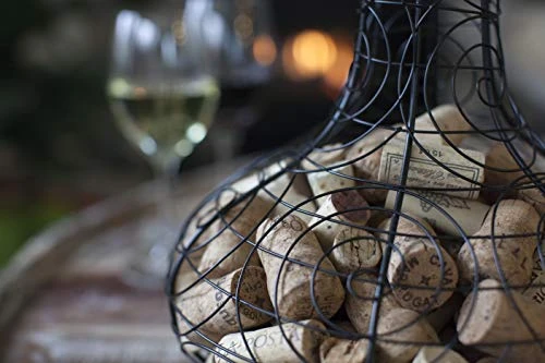 Oenophilia Metal Wine Cork Holder Collector, Wine Decanter Shaped, Black, Table Décor, Holds 200 Corks 4 Oenophilia Metal Wine Cork Holder Collector, Wine Decanter Shaped, Black, Table Décor, Holds 200 Corks - Image 4