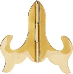 Hinged Brass Plate Stand, 3" H X 3.25" W X 2.5" D (For Plates Up To 4.75")