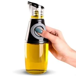Oil Bottle With Dosing Pump And Measuring Cup BPA-Free (Glass, 250 Ml) - Oil Dispenser Large - Oil Bottle With Pourer - Kitchen Gadgets - Oil Dispenser