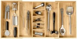 Adjustable Kitchen Drawer Organizer For Utensils And Junk, Expandable To 28 Inches Wide, 9 Compartments, 100% Bamboo 8 Adjustable Kitchen Drawer Organizer For Utensils And Junk, Expandable To 28 Inches Wide, 9 Compartments, 100% Bamboo -Peugeot Shop 41ECuz62jLL. AC