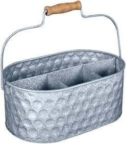 Utensil Caddy,Galvanized Bucket,Galvanized Utensil Holder,Silverware Caddy,Metal Caddy,Outdoor Utensil Caddy,Tin Utensil Holder,Utensil Caddy For Parties,Picnic Caddy,Farmhouse Utensil -White Natural -Peugeot Shop 41EKn Q0gkL. AC