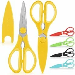 Scissors Heavy Duty - Ultra Sharp Stainless Steel Kitchen Shears With Protective Cover - Multipurpose Food Scissors & Meat Scissors For Poultry, Fish, Herbs, & More (Pink) -Peugeot Shop 41ENdyi2cBL. AC