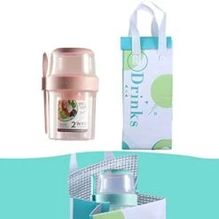 25.7oz Keep Fit Salad Meal Shaker Cup With Insulation Bag,Upgrade Fresh Salad Cup With Fork And Salad Dressing Holder Portable Fruit And Vegetable Salad Cups Container For Lunch (Blue, Large) -Peugeot Shop 41EOfsK2NlL. AC