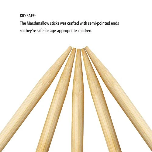 Bamboo Marshmallow Roasting Sticks With 30 Inch 5mm Thick Extra Long Heavy Duty Wooden Skewers,Roaster Barbecue S'Mores Skewers Hot Dog Forks For Camping,Party,Kebab Sausage(60 Pcs) 3 Bamboo Marshmallow Roasting Sticks With 30 Inch 5mm Thick Extra Long Heavy Duty Wooden Skewers,Roaster Barbecue S'Mores Skewers Hot Dog Forks For Camping,Party,Kebab Sausage(60 Pcs) - Image 3