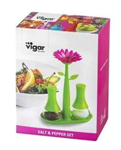 Flower Power Of Salt And Pepper Mills Green Plastic 10 X 4 X 12 Cm -Peugeot Shop 41EThQMYj6L