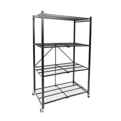 Origami R1407WL2-BLA 4 Tier Steel Collapsible Storage Rack