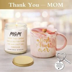 Mothers Day Gifts,Gifts For Mom From Daughter, Mom Gifts, Best Mom Ever Coffee Mug Set With Lavender Candles, Keychain, Christmas, Birthday Gifts For Mom, Wife, Women, Pregnant Mom -Peugeot Shop 41EWayRIdRL
