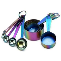 Rainbow Metal Measuring Cups And Spoons Set (9 Piece, Titanium-Coated Stainless Steel) – Iridescent Kitchen Accessories – Neo Chrome, Oil Slick Décor – Unique Housewarming, Bridal Shower, Wedding Gift 10 Rainbow Metal Measuring Cups And Spoons Set (9 Piece, Titanium-Coated Stainless Steel) – Iridescent Kitchen Accessories – Neo Chrome, Oil Slick Décor – Unique Housewarming, Bridal Shower, Wedding Gift -Peugeot Shop 41Ea4uLKDvS