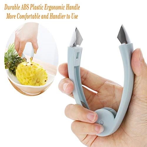 Wberry Huller Stem Remover Tomato Corer Potato Pineapple Carrot Cutter Tool Kitchen Gadget Tweezers Peeler Utensil Clip For Fruit And Vegetable (Blue) 3 Wberry Huller Stem Remover Tomato Corer Potato Pineapple Carrot Cutter Tool Kitchen Gadget Tweezers Peeler Utensil Clip For Fruit And Vegetable (Blue) - Image 3