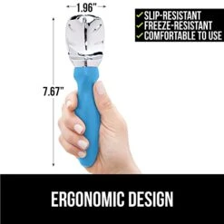 Gorilla Grip Large, Comfortable Handle, Heavy Duty Ice Cream Scoop, Professional Grade Scooper, Get Perfect Shape Scoops, Great For Spooning Frozen Hard Gelato And Sorbet, Cookie Dough, Melon, Aqua -Peugeot Shop 41EjsCUYgwL
