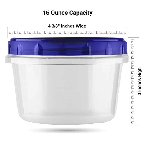Twist Top Food Deli Containers Screw And Seal Lid 16 Oz Stackable Reusable Plastic Storage Container 12 Pack. 2 Twist Top Food Deli Containers Screw And Seal Lid 16 Oz Stackable Reusable Plastic Storage Container 12 Pack. - Image 2